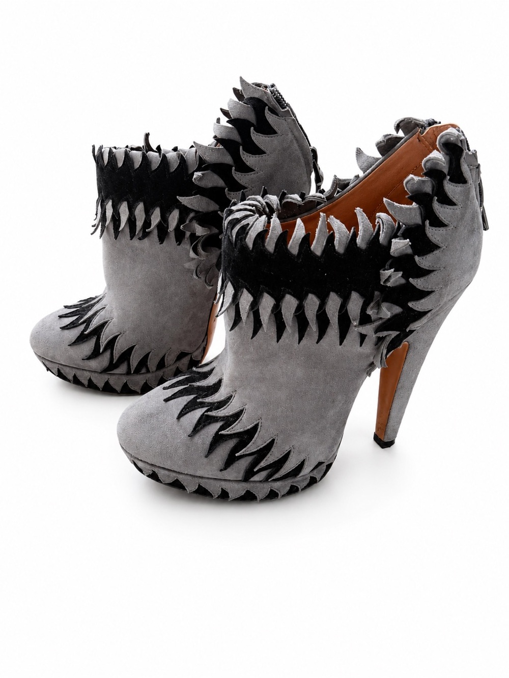 Alaia Grey Suede Flame Ankle Boot